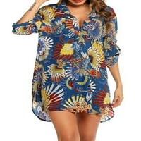 Ženski ljetni Boho haljina za plažu BIKINI Poklopac za košulju s majicom Odštampani kardigan labav fit