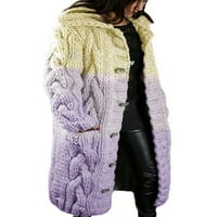 Colisha Ženska gradijentna zimska topla odjeća Labavi gumb dolje jakna meka otvorena prednja kardigan