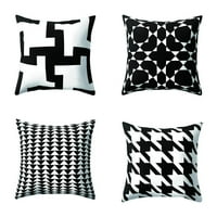 Jednostavan crno-bijeli geometrijski uzorak jastuk jastučni poklopac kauč kafe dekor
