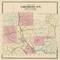 Chemung County New York - Piva - 23. 28. - Mat umjetnički papir