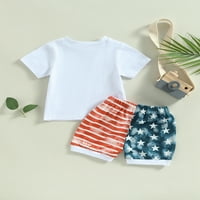 Dječji dječaci Dječaci 4. jula Outfit American zastava TEE majica kratkih hlača Dan novorođenčadi dan
