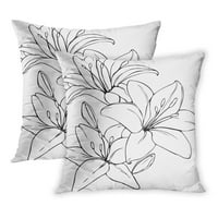 Cvijet ljiljana u crno-bijelim bojama Sažetak Aroma Beauty Rođendan jastučni jastučni jastuk od 2