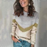 SNGXGN ženska polovica zupčani zupčani džemper sa velikim prevelikim pletenim pulover ženskim džemperima,
