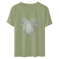 Majice uzorka za žene za žene Valentines Dan za odmor Thirts na vrhu Ležerne ljetne kratke rukave Grafičke
