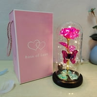 Umitay umjetna ruža Cvijeće Glass Rose LED svijetlo Poklon za Valentinovo
