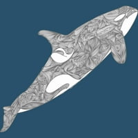 Killer Whale Boys Mornati plavi grafički tee - Dizajn ljudi M