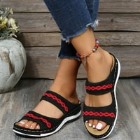 Klizni sandale za žene- Ležerne otvorene nožni modni šupljini stil ljetni snalni sandale crno-38