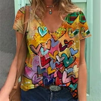 Yyeselk Vintage Cvjetni print ljeti Dame Košulje Slobodno vrijeme V-izrez Kratki rukavi Ugodne bluze