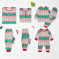 Cuoff roditelj-dijete Outfit Porodica Pajamas Baby Boys Djevojke Muški božićni print Uklapanje dugih rukava + hlače set