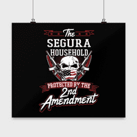 Prezime Segura Poster - Domaćinstvo zaštićeno 2. drugom Amandmanom - Personalizirani ljubitelji pištolja Pokloni sa Segura Porodicom Zidni dekor
