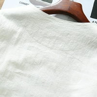 Puawkoer muški pamuk posteljina set pune boje majica s kratkim rukavima Velike veličine casual set vest