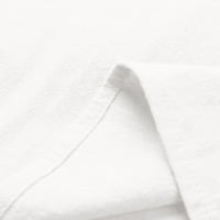 Bijele T majice za muškarce Muške modne casual jednostavan pamuk i posteljina mala ispis rever majica