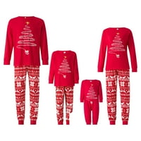 Porodica podudaranje božićne pidžame set za spavanje Santa Print Top hlače Xmas Pulover Dukserska noćna