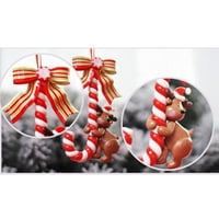 Jedan otvor Božić Santa Snowman Crutch Candy Stick viseći stablo Ornament za poklone