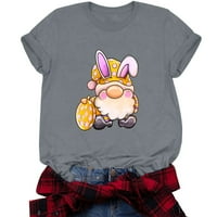 Majica za uskrsnu dnevnu košulju za ženske slatke gnomes Bunny majica Ljubav srca tiskane majice Kratki