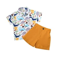 TODDLER Little Boy Outfit Boys kratki rukav Dinosaur crtani tiskani majica Tors Hotsas Childs Kids Genseman