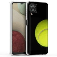 Osobni tanki poklopac kućišta telefona Kompatibilan je za Samsung Galaxy A12, tenis kuglica crni otisak, lagana, fleksibilna, štampana u SAD-u