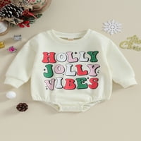 Baby Božić Oneye za djevojke Dječji dječaci novorođenče Santa Claus Print Romper BodySuit Božićna odjeća