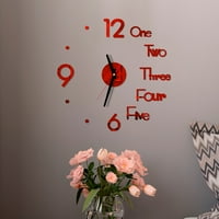 Franhais DIY Wall Clock, pisma Numerički viseći ukrasni ukrasni ukras za kućni ured, crveno crno zlatno