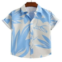 Capreze Muškarci Ležerne majica kratka rukava Summer Hawaiian Dugme Down Stiped Print Cvjetni bluza