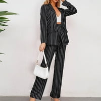 SHOMPORT WOMENS Poslovni rad Striped Set Blazer hlače za uredski damo set Slim Blazer gant