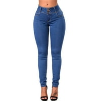 Eashery Jeans za žene Trendi tinejdžeri klasični traper mršavi raspali široke traper pantalone na širokim