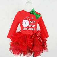 Leesechin Girls haljine klirence dječje dijete Božićne haljine čipka s dugim rukavima princeza gaza