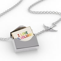 Ogrlica s bloketom Volim Polocubse, šareno u srebrnom kovertu Neonblond