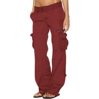Ženske teretne hlače Solidacne Color Hippie Punk labave pantalone Ljetna ulična odjeća Višestruki džepovi