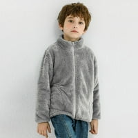 B91XZ jakna za dječake dugih rukava zimska čvrstog sa zatvaračem sa zatvaračem zgušnjava topla odjeća