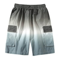 Muški ljetni gradijent teretni kratke hlače Labavi povremeni multi-džepni crteži muškarci jogging teretni