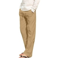 Hlače za žene Ljeto vuče elastične hlače velike struke sa džepovima salonske pantalone Yellow XL