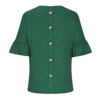 Smanjene majice Plus size za žene pamučne košulje za žene dnevno ljetno četvrtinu rupu za bluze okrugli