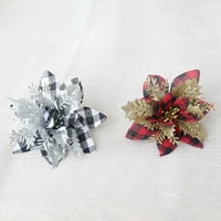 Koaiezne Božićni umjetni cvjetni božićni ukrasi za božićne zabave Garland DIY Christmas Craft ukrasi