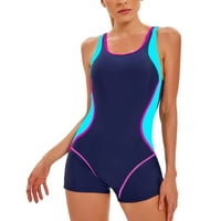 Ženski kupaći kostimi Tummmy Control Plus size Coleit Cover Sportski kupaći kostimi Konzervativni blokiranje boje seksi kože za ledene bez leđa nebo plave s