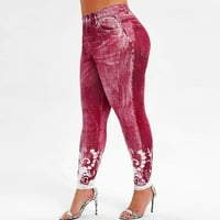Tajice za žene Yoga hlače Fitness pantalone Žene tiskane hlače koje rade joga gamaše sportske hlače ženske hlače crvene 4xl