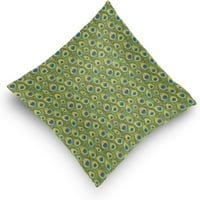 Peacock pero uzorak baršunasti plišani bacanje jastuk za jastuk za jastuk - 20 20 - Nevidljivi patentni