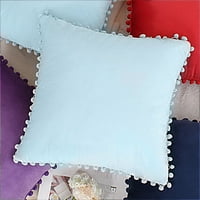 Piccocasa Velvet Jastuk za bacanje ,, Pompoms Dekorativni jastuk za jastuke za kauč za kauč, plavu