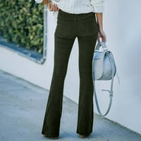 Honeeladyy ženske hlače na čišćenju pod $ ženska modna tanka fit udobne pune boje džepa casual pantalone