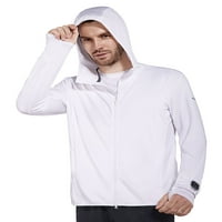 Muške košulje s dugim rukavima puni zip upf 50+ jakne sa džepom za planinarsku vježbu Bijela XL