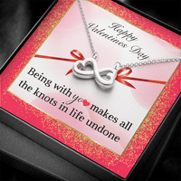 Sretna Valentines Dan Infinity Heart ogrlica s porukama