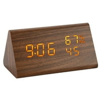 Digitalni budilnik, sa drvenim elektronskim prikazom vremena LED vremena, postavke alarma, vlaga i temperaturno