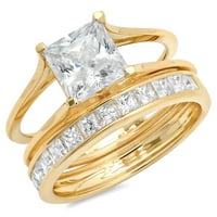 2. CT Princess Rez pravi prirodni dijamant Si1-si I-J 18K žuti zlatni angažman vjenčanica mladenka Dizajnerska