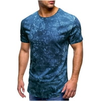 Muške majice mišića majice kratki rukav casual bazirani TIE-obojeni košulje za vježbu s gornjem okruglom