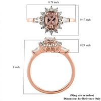 Trgovina LC Tourmaline White circon ovalni sterling srebrna Vermeil ruža pozlaćena halo prsten za žene