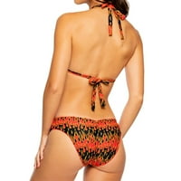 Ženski bikini kupaći kostimi modni plamen Ispis Visoki struk Split kupaći kostim bikini