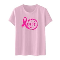 Majica za podizanje raka dojke za žene ružičaste vrpce Grafički vrhovi preživeli nadu vježbanje TEE