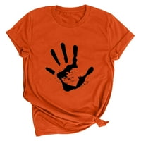 Zunfeo vrhovi za žene čišćenje - ležerni tiskani kratki rukav novi dolazak Crewneck T majice narančaste