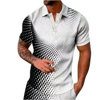 Muški 3D grafički grafički otisci Majica Redovna fit s kratkim rukavima Dugme za pulover okupljajuže