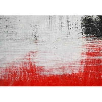 zid - hod četkica s bijelom, crnom i crvenom bojom na prašnjavoj metalnoj ogradi - Teksturirani apstraktni